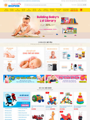 Mẫu web bán hàng mẹ và bé